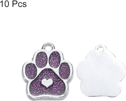 MECCANIXITY Cat Dog Paw Charm Footprint Paw Print Charm Alloy Enamel Pendants for DIY Jewelry Making, Earrings Necklaces Bracelets, Crafts
