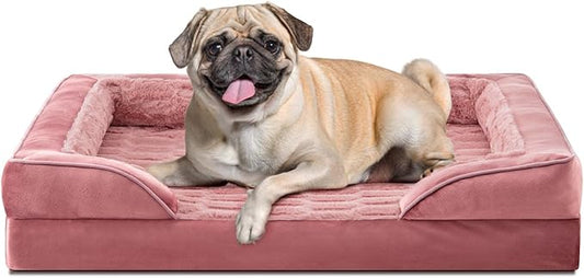 FURTIME Orthopedic Dog Beds for Small Dogs - Waterproof Small Dog Bed, Ultra Comfy Supportive Foam Pet Couch with Removable Washable Cover, Egg Foam Dog & Cat Beds with Nonskid Bottom