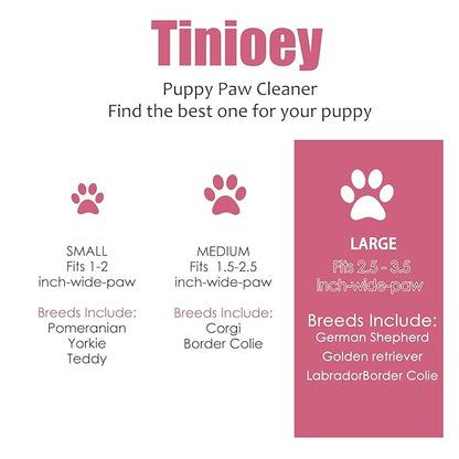 Dog Paw Cleaner for Large Dogs (with 3 Towels & Dog Bath Brush), Dog Paw Washer, Muddy Paw Cleaner, Pet Foot Cleaner (Large, Red)