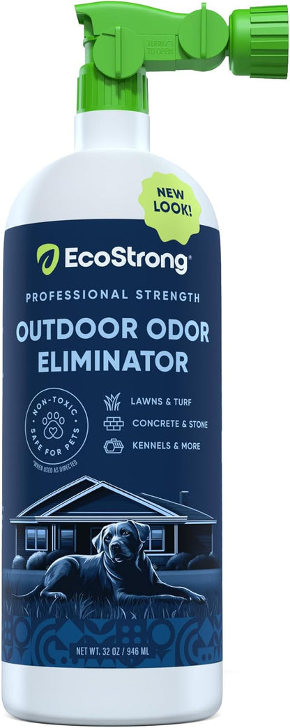Outdoor Odor Eliminator | Outside Dog Urine Enzyme Cleaner – Powerful Pet, Cat, Animal Scent Deodorizer | Professional Strength for Yard, Turf, Kennels, Patios, Decks (32oz)