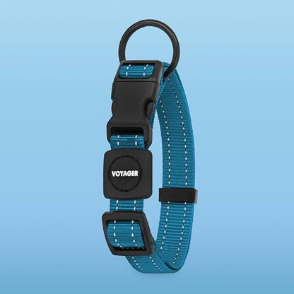 Voyager Reflective Dog Leash Collar Set with Neoprene Handle Supports Small, Medium, and Large Breed Puppies, Cute and Heavy Duty for Walking, Running, and Training - Turquoise, L