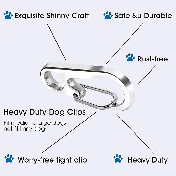 TIESOME Dog Tag Clips with Rings, 6 PCS Dog ID Tag Clips 18 PCS Tag Rings Stainless Steel Pet Tag Clip Easy Change Dog ID Tag Holder Quick Release for Dog Cat Collar and Harness 1.3 x 0.6 in