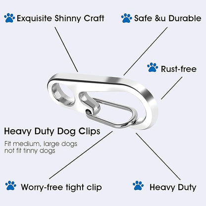 TIESOME Dog Tag Clips with Rings, 6 PCS Dog ID Tag Clips 18 PCS Tag Rings Stainless Steel Pet Tag Clip Easy Change Dog ID Tag Holder Quick Release for Dog Cat Collar and Harness 1.3 x 0.6 in