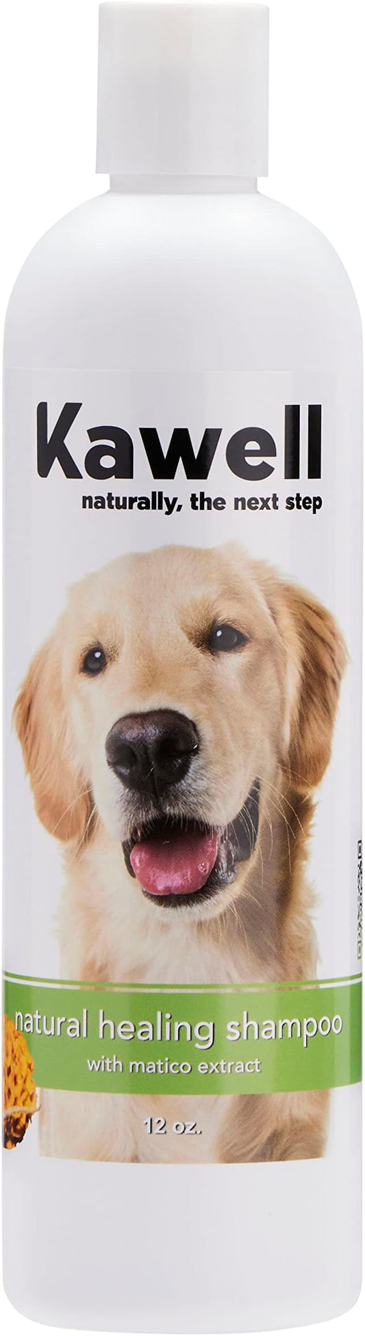 Kawell USA Natural Dog Shampoo for Dry Sensitive Itchy Skin, Hot Spots - Anti-Inflammatory, Antifungal, Anti-Shedding Grooming Shampoo with Matico Healing Properties - for Healthy Skin and Coats, 12oz