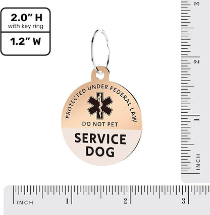 MYLUCKYTAG Service Dog Tag, QR Code Stainless Steel Pet ID Tag Dog Tag, Online Pet Profile, Pet Location Alert Email, Digital Pet Tag, Durable Pet ID, Dog Collar Tag, Engraved Pet Tag
