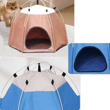 Cute Cat Teepee Cave, Cat Tent Foldable Indoor Outdoor with Thick Mat,Puppy Bed Tent,Bunny Pet Tent Teepee,Portable Dog House Teepee Tent, Cat Bed,Dog Bed Tent,Puppy Bunny,Pet Tent Teepee (C, L)
