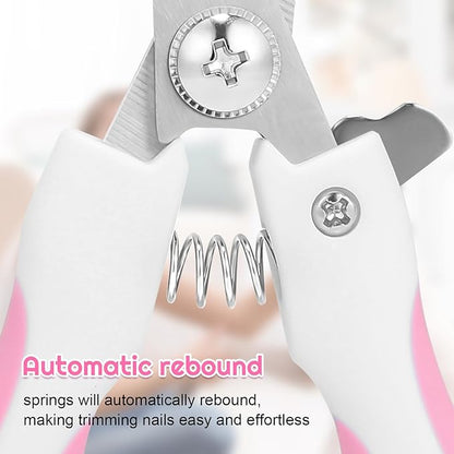 Pet Nail Clippers, Suitable for Both Cats and Dogs, A Half Moon Shaped Alloy Blade and A Rubber Material Handle with A File. Automatic Rebound Handle.Cat and Dog Universal (red)