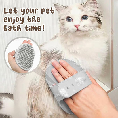 Self-Cleaning Slicker Brush, 5PCS Dog Grooming Kit, Double Sided Undercoat Rake Shedding Comb Pet Hair Remover for Cats & Dogs, Pet Nail Clipper with Nail File, Dog Bath Brush (White, 5PCS)