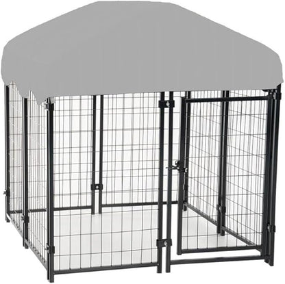 Garden Winds Custom Fit Replacement Canopy Top Cover Compatible with The Lucky Dog CL 60445 4’ Uptown Welded Outdoor Dog Kennel Playpen - Upgraded Performance RipLock 350 Fabric - Slate Gray
