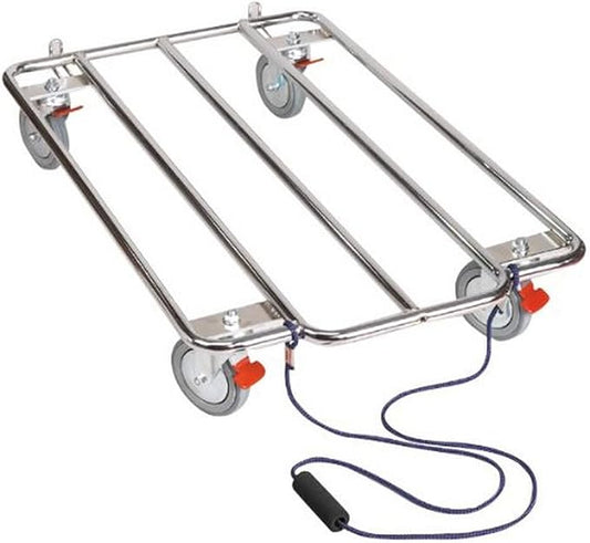 ProSelect Kennel Karts — Heavy-Duty Steel Chrome Carts with Wheels Designed to Move Kennel Cages Around Grooming Shops, Animal Clinics, Shelters, or Rescues