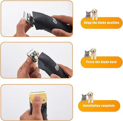 10 Blades Compatible With Andis/Oster A5/Wahl KM-10 Series Dog Clippers - Detachable Replacement Grooming Blades (Gold 10#/3PCS)