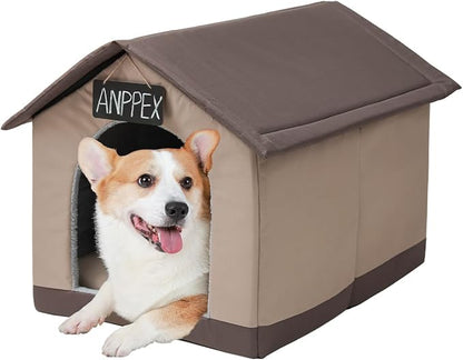 ANPPEX Medium Dog House Indoor,XL Size Indoor Dog House for Medium and Large Dogs,Covered Dog Bed with Cushion,Brown
