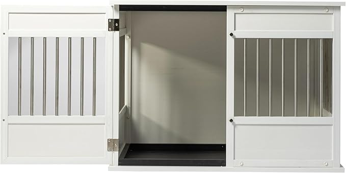 New Age Pet Horizon Pet Crate - Durable ECOFLEX with Stainless Steel Spindles, Bone-Shaped Latches, Easy Access Door, Stylish Design, 10-Year Warranty, Available in 3 Sizes & 2 Colors