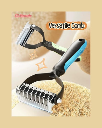 Pet Dual-Sided Dematting Comb，Pet Grooming Comb- Double Sided Shedding, Dog Comb，Pet Comb，Dog Comb for Shedding, Pet Comb