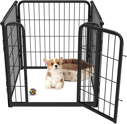 FXW Homeplus Dog Playpen for Indoor Use - Stress-Free and Safe Play, Heavy Duty 24 Inch 4 Panels Dog Pen for Puppies and Small Dogs, Black│Patented