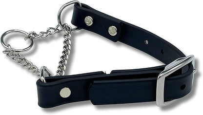 Martingale Collar for Dogs, Biothane, Stainless Steel Hardware, No Pull, Made in The USA, Professional Grade, Medium, Black