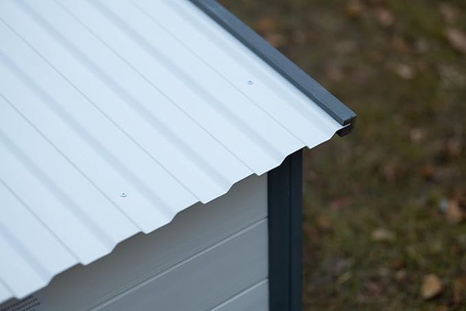 Dog House with Terrace,Weatherproof PVC Roof Small Dogs Kennel W/ 2 Feeding Stainless Bowls and 4 Wheels,Indoor & Outdoor Pine Dog Cage,Easy to Assemble,for Small Dogs,Pets,Gray