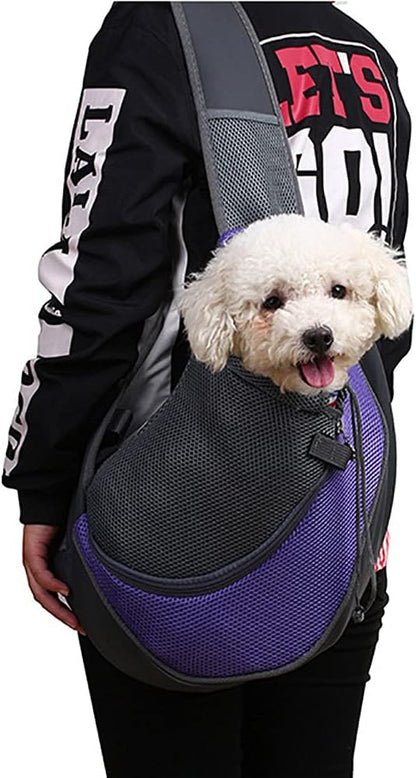 Love Dream Pet Dog Sling Carrier, Breathable Mesh Portable Travel Safe Pet Sling Shoulder Bag Carrier with Adjustable Non-Slip Shoulder Strap for Small Dogs Cats Puppy