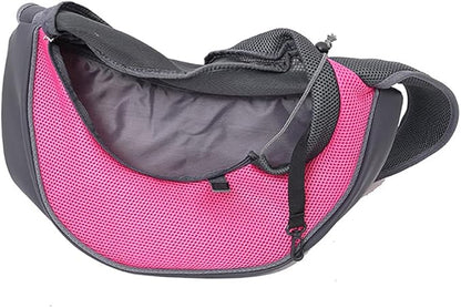 Pet Dog Sling Carrier, Breathable Mesh Portable Travel Safe Pet Sling Shoulder Bag Carrier with Adjustable Non-Slip Shoulder Strap for Small Dogs Cats Puppy