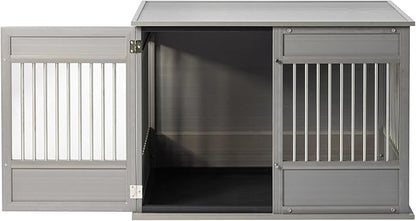 New Age Pet Horizon Pet Crate - Durable ECOFLEX with Stainless Steel Spindles, Bone-Shaped Latches, Easy Access Door, Stylish Design, 10-Year Warranty, Available in 3 Sizes & 2 Colors