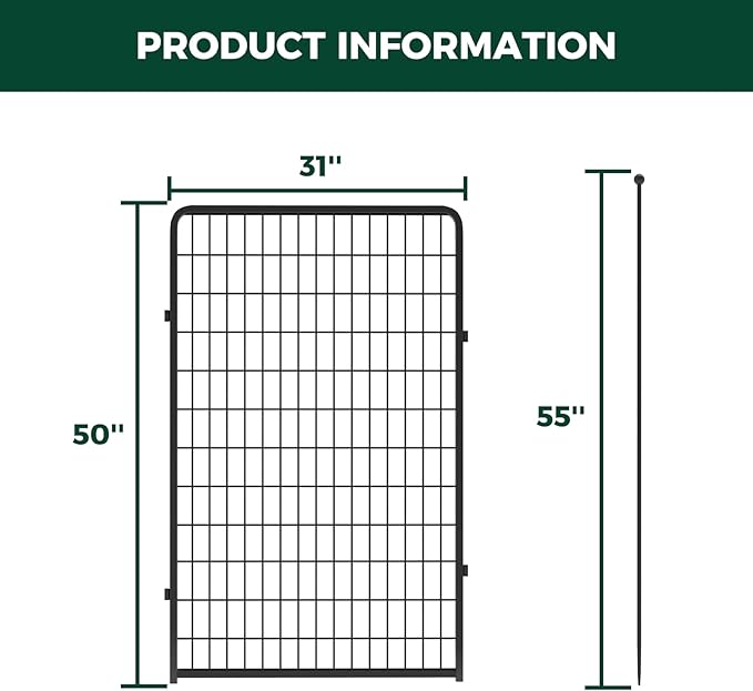 FXW Rollick Dog Playpen for Yard, RV Camping, 50 inch 2 Panels for Large Dogs│Patented
