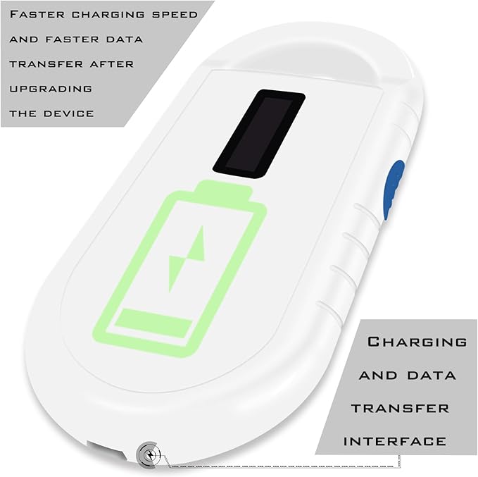 Smoostart Microchip Scanner, 1000 Records Increased Huge Data Storage Upload to PC, Scanning Distance and Speed Increase, Only Compatible with FDX-B/EMID (15/10) Digits Microchips