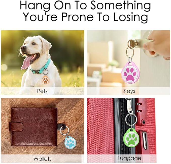 ADVENTUREMORE AIR Pet ID Tag-4pcs QR Code Tag & Smart ID Tag Small Personalized Name Plate with Online Profile - Dog Cat Tag Scan QR Receive Instant Pet Location Alert Email