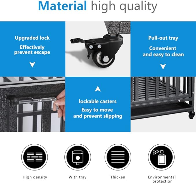 SMONTER Stackable Dog Crates with Divider-Heavy Duty Dog Kennels and Crates for Small Medium and Large Dogs