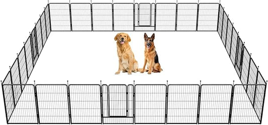 FXW Rollick Dog Playpen for Yard, RV Camping, 40 inch 32 Panels for Medium and Large Dogs│Patented