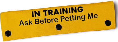 YROVWENQ in Training Ask Before Petting Dog Leash Sleeve with Yellow Training Alert - Gift for Dogs (Ask Before Petting Me Sleeve)