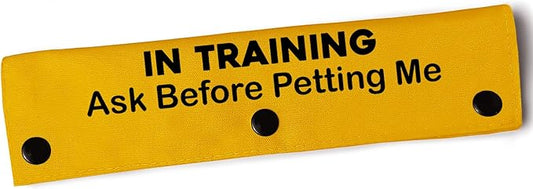 YROVWENQ in Training Ask Before Petting Dog Leash Sleeve with Yellow Training Alert - Gift for Dogs (Ask Before Petting Me Sleeve)