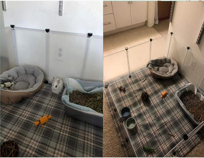 Pet Playpen for Puppy - Plastic Yard Fence Tent for Small Animals,Rabbits Puppy Kennel Cage,Portable Large Space with Transparent White 12 Panels
