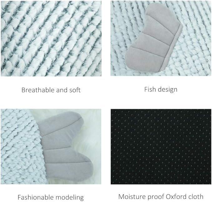 La La Pet® Plush Cat Bed Cave Calming Washable Pet House Bed Selfwarming Pet Bed Foldable Cat Sleep Tent Dog Nest Soft Puppy House Bed for Cats and Small Dogs(Gray,S)