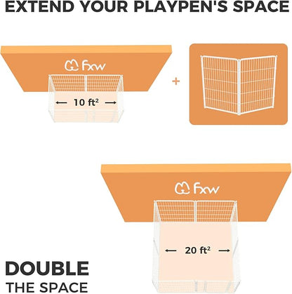 FXW Homeplus Dog Playpen for Indoor Use - Stress-Free and Safe Play, Heavy Duty 40 Inch 2 Panels Dog Pen for Medium and Large Dogs, White│Patented