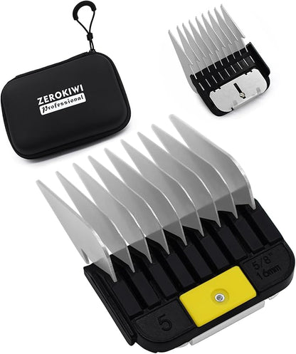 Professional A5 Style Animal Clipper Stainless Steel Color-Coded Snap-on Attachment Guard Guide Comb, 1/8"-1" Compatible with Wahl KM Series Oster A5 Andis Detachable Blade Pet Groomers (#5 - 5/8")