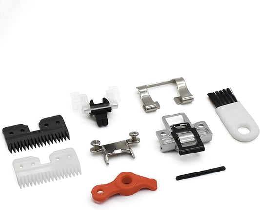 Professional Animal Clipper Repair Parts, Cutter Blades, Blade Drive Assembly, Hinge, Taper Lever, Blade Socket, Tension Spring&Blade Guide, Compatible with A5-Style Detachable Blade Pet Groomers