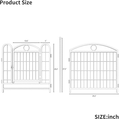 24" H Dog Crate Dog Playpen 8 Panels Furniture Heavy Duty Dog Fence Door with Side Openings,Foldable Pet Exercise Pen for Large Medium Small Dogs Indoor Outdoor,White