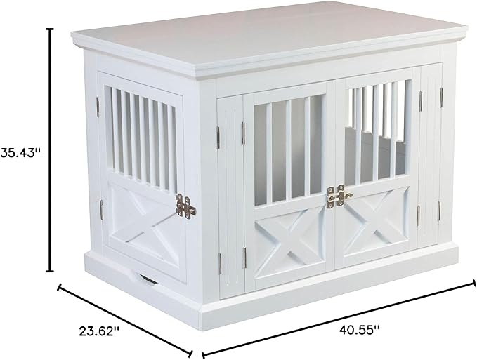 zoovilla Merry Products Triple Door Medium Dog Crate, Color White