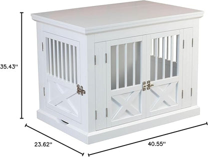 zoovilla Merry Products Triple Door Medium Dog Crate, Color White
