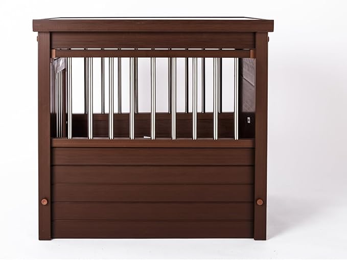 New Age Pet ECOFLEX Dog Crate End Table - Furniture-Style Pet Crate for Crate Trained Dogs - Stainless Steel Tubing & a Latched Closure - 10 Year Manufacturer's Warranty, Small