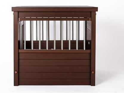 New Age Pet ECOFLEX Dog Crate End Table - Furniture-Style Pet Crate for Crate Trained Dogs - Stainless Steel Tubing & a Latched Closure - 10 Year Manufacturer's Warranty, Small