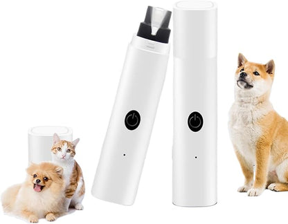 Dog Nail Clipper for Large Dogs - Silent Dog Nail Polisher with LED Light, Speed Sensor, Diamond Head and Dust Collector, 2-Speed Rechargeable - Small Dog Nail Polisher (Pink)