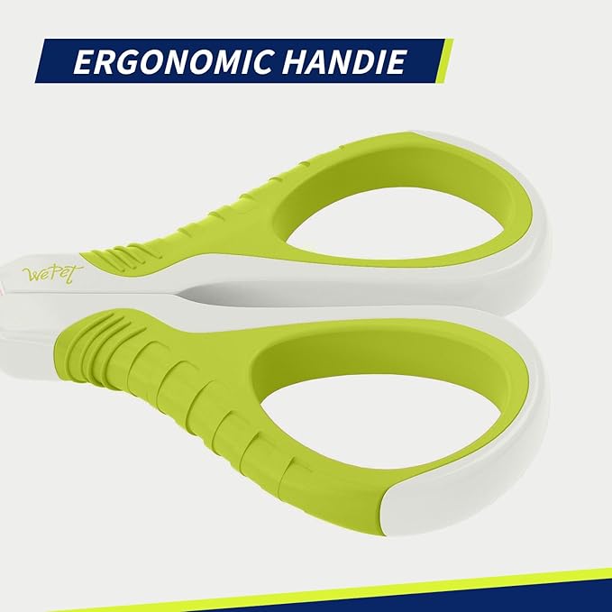 WePet Pet Nail Clippers U07.1, Professional Claw Trimmer, Bended Scissor Special for Cats, Kittens, Dogs, Puppies, Small Animals, White/Lime Green