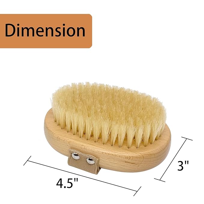 Soft Bristle Pet Brush - Natural Bristle Palm Brush for Short Haired Cats and Dogs with Elastic Band