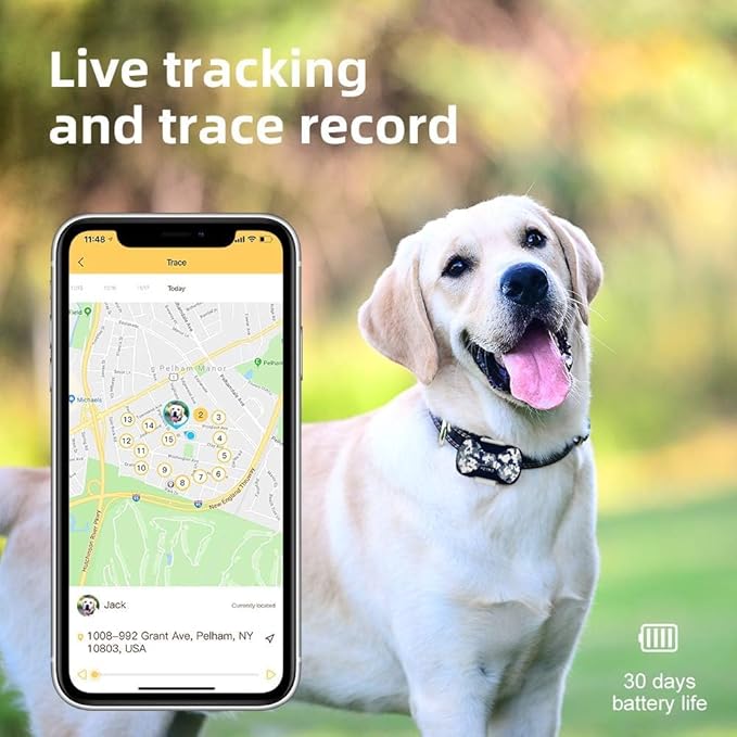 G20 GPS Pet Tracker, 30 Days Battery Life, Light Weight Compact GPS Tracker for Cat and Dog (Blue camo)