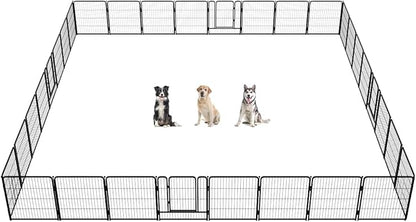 FXW Rollick Dog Playpen for Yard, RV Camping, 32 inch 32 Panels for Small and Medium Dogs│Patented