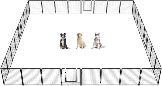 FXW Rollick Dog Playpen for Yard, RV Camping, 32 inch 32 Panels for Small and Medium Dogs│Patented
