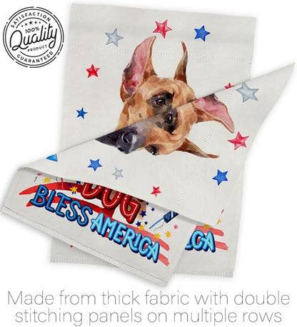 Breeze Decor Patriotic Fawn Dane Garden House Flag-Kit Dog Puppy Spoiled Paw Canine Fur Pet Nature Farm Animal Creature Decoration Banner Small Yard Gift Double-Sided, Made in USA