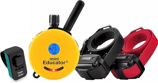 E-Collar – Educator ET-302-1/2 Mile Waterproof Remote Dog Training Collar Includes Premium Finger Clicker Trainer, 100 Programmable Levels + Vibration + Light + Sound