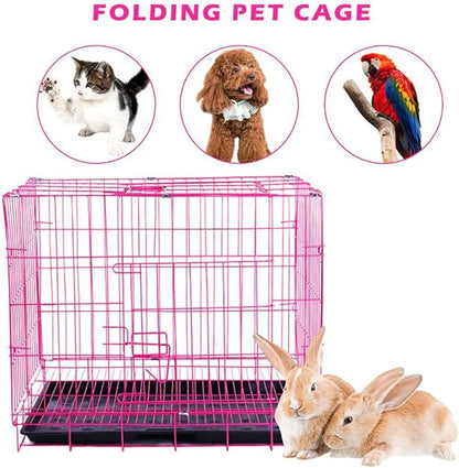 Wire Dog Crate Folding Cage, Portable, Easy to Install, Durable, Secure, Warm